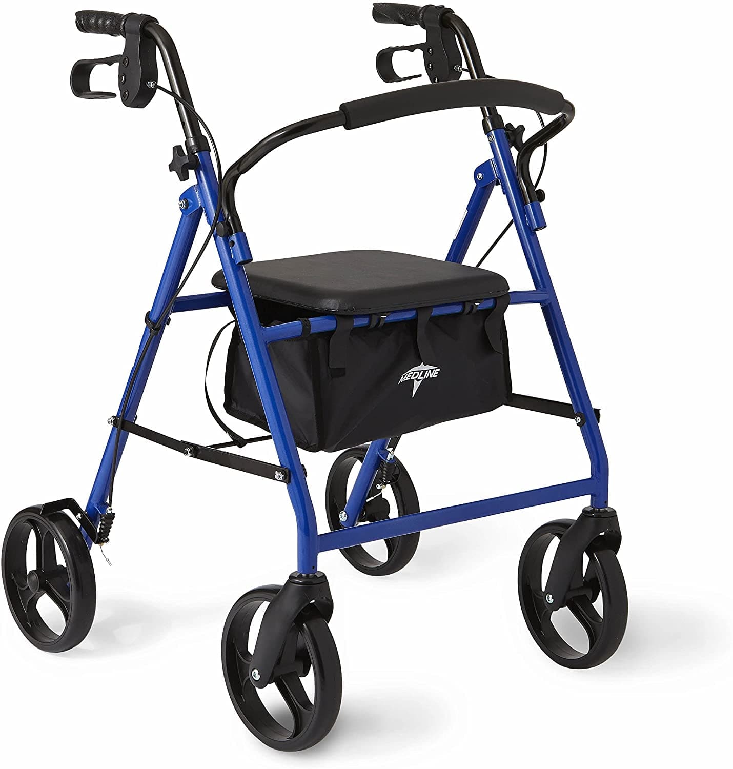 Medline Standard Steel Folding Rollator Adult Rolling Walker - Senior.com Rollators